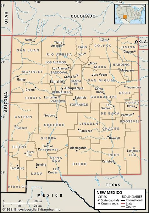 MAP Counties Of New Mexico Map